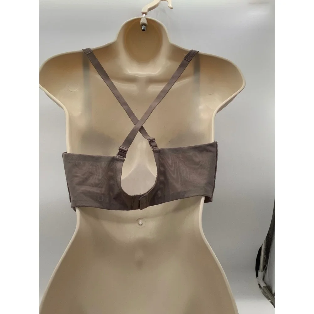 Soma Enticing Lift Balconet Bra 36DDD Mauve Taupe Floral Lace Underwire‎ 0816